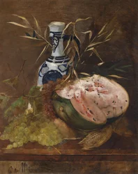 Früchtestillleben mit Melone